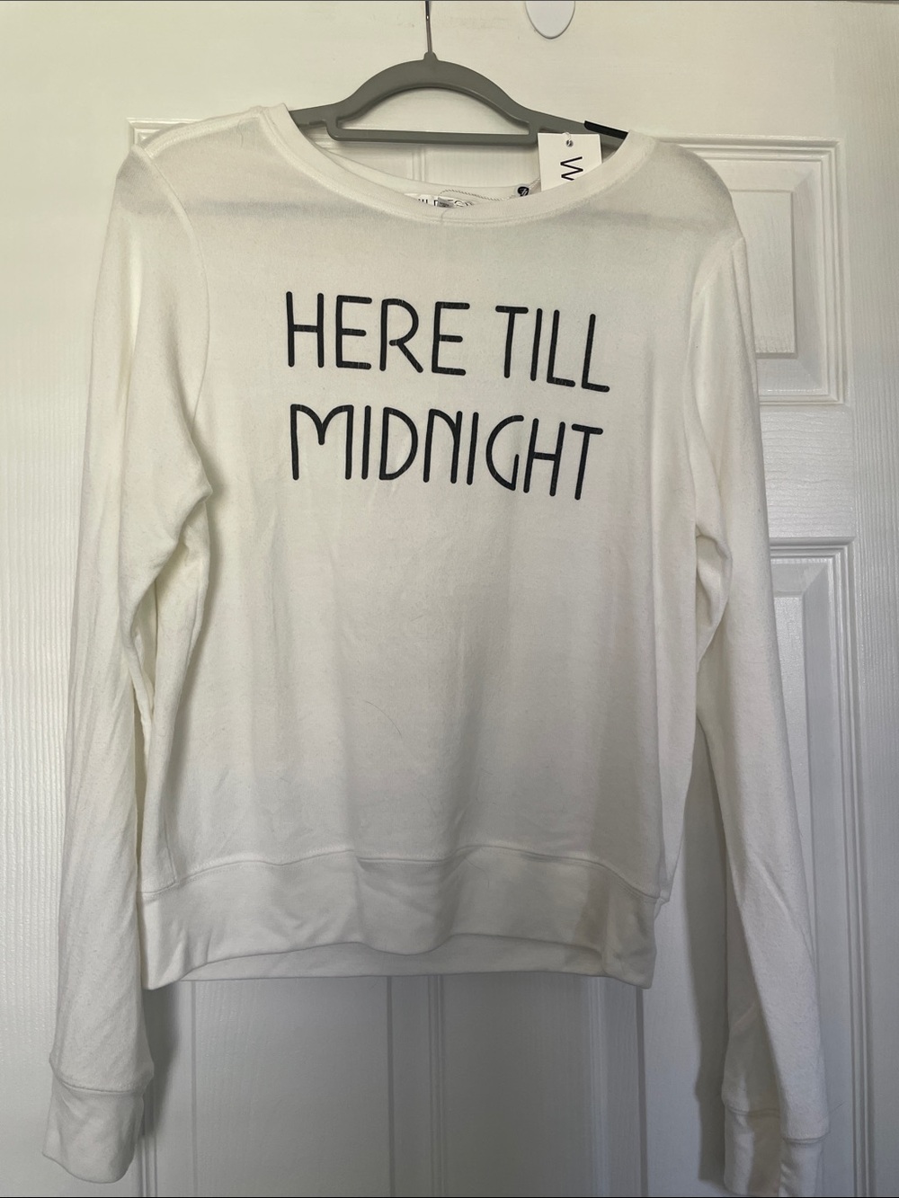 WildFox Women’s White Graphic long-sleeve top  - Here Till Midnight NWT